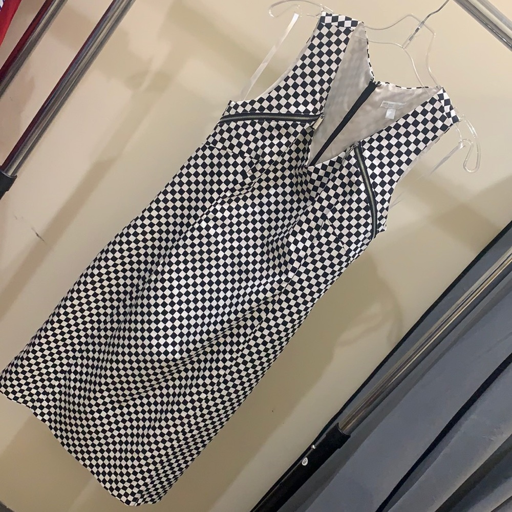 Checkered knee length dress